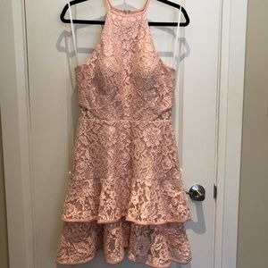 Xscape Dress Blush Pink Lace